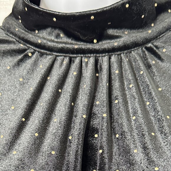 NWT Lane Bryant Womens Gold Stud Mock Neck Velvet Mini Dress in Black Size 18/20 - Picture 3 of 12
